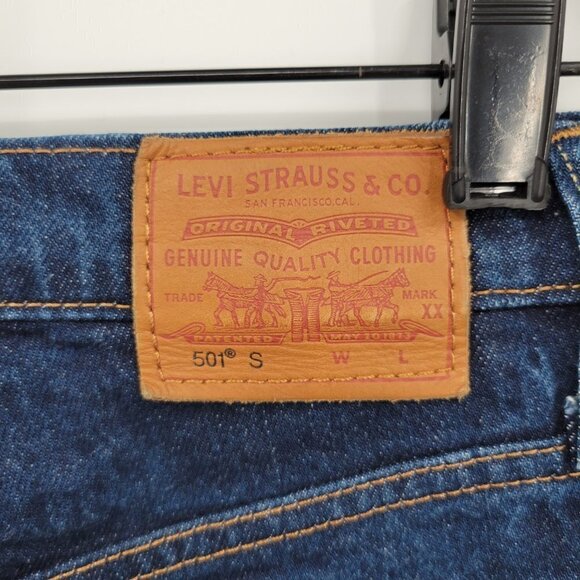 Levi's 501 Women Blue High Rise Button Fly Skinny Distressed Jeans Size 25 - Picture 7 of 14